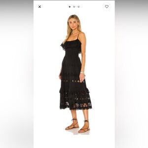 Lovers and Friends Dallas Midi Dress XS in Black